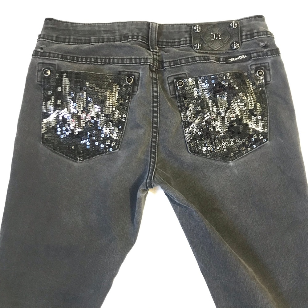 Miss Me Black Sequin Stretch Skinny Jeans Size 30